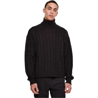 Abbildung von Urban Classics BOXY ROLL NECK Strickpullover, Herren, Größe: XL, Black