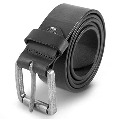 Abbildung von LINDENMANN Leder Gürtel Herren 40 mm breit, Vollrindleder schwarz, Größe/Size:105, Farbe/Color:schwarz