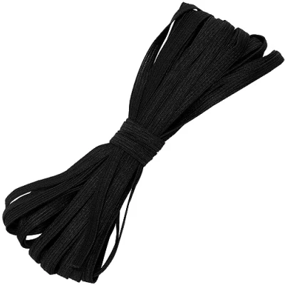 Abbildung von AERZETIX C67522 Flaches geflochtenes Gummiband 10 Meter Breite 8 mm Polyester + Latex Farbe schwarz