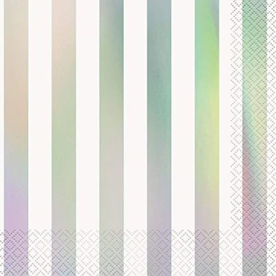 Abbildung von Servietten schillernden Streifen 33x33cm 16 Stücke