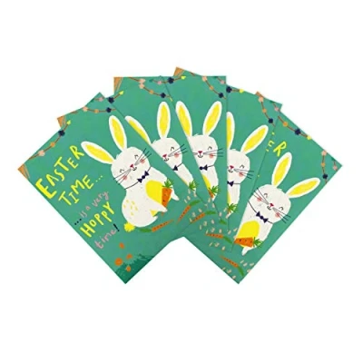 Abbildung von Hallmark Kleine Osterkarten, 5 Stück in 1, niedliches Design mit grünen Umschlägen