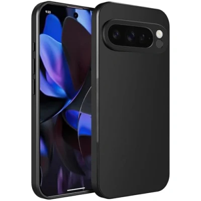 Abbildung von Verco Kompatibel mit Google Pixel 9 Pro Hülle, Matte Rückschale Schutzhülle für Case Silikon Handyhülle Schwarz