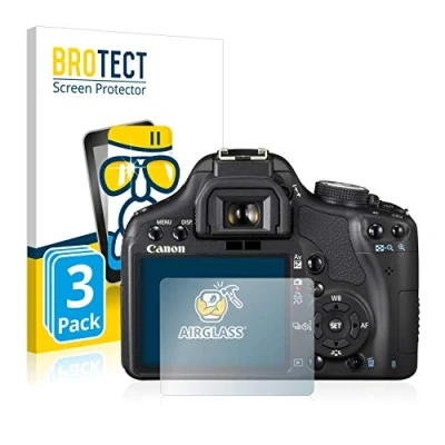 Abbildung von BROTECT Schutzglas für Canon EOS 500D (3 Stück) Schutzfolie Panzer Folie Glas [Extrem Kratzfest 9H, Anti Fingerprint, Ultra Transparent]