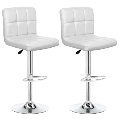 Abbildung von Intimate WM Heart Barhocker, 2er Set, Barstuhl, Küchenstühle mit Rückenlehne und Fußstütze, höhenverstellbar Tresenhocker, Moderner Drehhocker Gepolsterten Sitzkissen (Weiß)