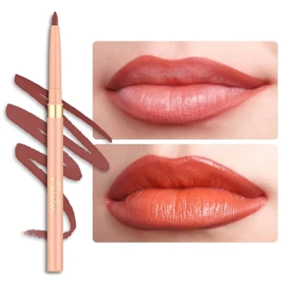 Abbildung von OULAC Braun Koralle Lipliner Wasserfest, Drehbarer Langanhaltender Lippenkonturenstift mit Mattes Finish, Hochpigmentiert und Geschmeidig, Konturieren Sie Ihre Lippen, Vegan (L05) Seductive