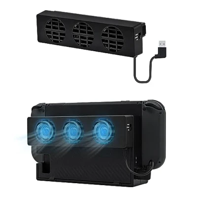 Abbildung von Mcbazel Dobe USB Kühler Externer Lüfter Ständer für Nintendo Switch Dock Nicht OLED in Schwarz