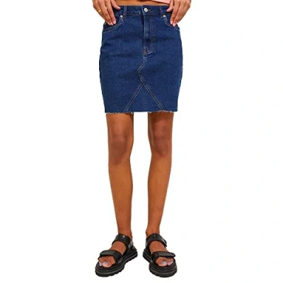 Abbildung von JJXX Damen JXHAZEL Short Skirt HW RH AKM LN Rock, Medium Blue Denim/Detail:AKM2, M