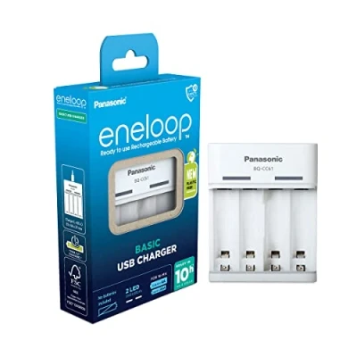 Abbildung von eneloop Basic USB Ladegerät, für 2 4 AA/AAA NI MH Akkus, 10 Stunden Ladezeit, 6 Sicherheitsfunktionen