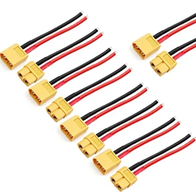 Abbildung von ZHOFONET 5 Paar XT30 Pigtail, Stecker Buchse Anschlussadapter mit 10cm 16AWG Silikonkabel fürRC Lipo Batterie FPV Drone