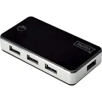 Abbildung von DIGITUS USB Hub 7 Ports High Speed 2.0 480 MBit/s Plug&amp;Play Anschluss Kabel 66 cm Schwarz