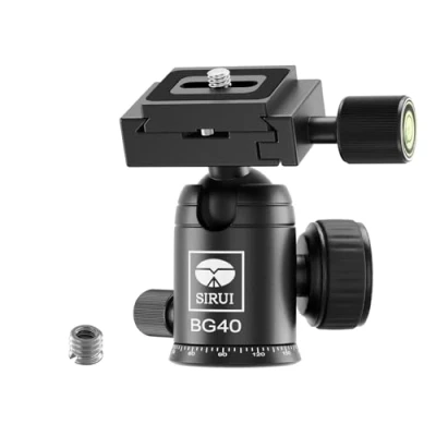 Abbildung von SIRUI Stativ Kugelkopf, Professioneller Stativkopf Aluminium für DSLR Kamera mit 360 Panorama Rotation und Schnellwechselplatte, Tragfähigkeit bis 10 kg 1/4&quot; Stativ, Einbeinstativ, Slider, BG40