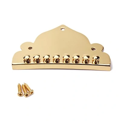 Abbildung von Alnicov Mandoline Saitenhalter aus Zinklegierung mit 8 Saiten 3 Schrauben für Teile in Gold