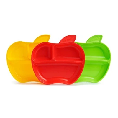 Abbildung von Munchkin Kinderteller mit Unterteilungen, Esslernteller für Babys und Kleinkinder ab 6 Monaten, BPA freier geteilter Teller, ideal die Beikosteinführung, 3er Pack