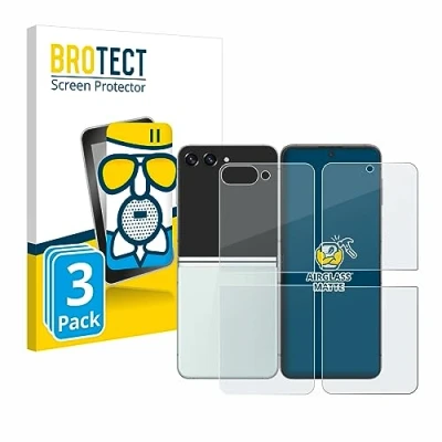 Abbildung von BROTECT Entspiegelungs Schutzglas für Samsung Galaxy Z Flip 5 (Display+Rückseite) (3 Stück) Schutz Folie Panzerfolie Glas Matt [Kratzfest 9H]