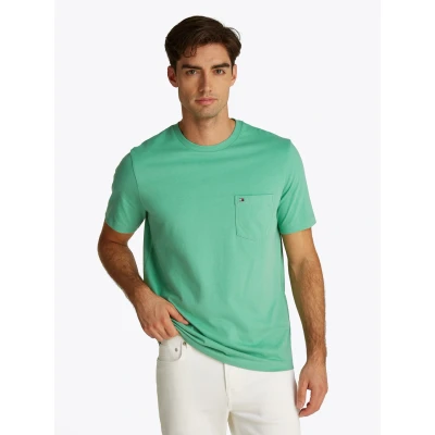 Abbildung von Tommy Hilfiger Essential Solid Pocket TEE Tshirt basic, Herren, Größe: Small, Fort green