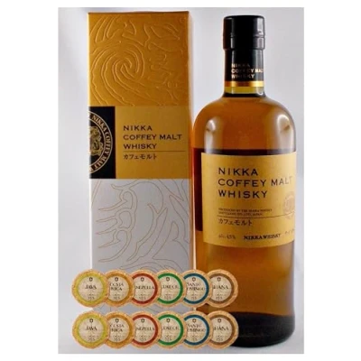 Abbildung von Nikka Coffey Malt japanischer Whisky + 12 Edelschokoladen in 6 Sorten