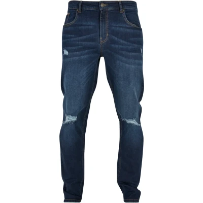 Abbildung von Urban Classics Jeans Straight Leg, Herren, Größe: XL, Darkblue destroyed washed
