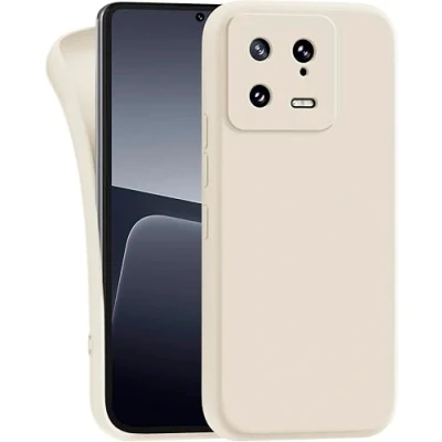 Abbildung von MyGadget Hülle für Xiaomi 13 5G robuste Silikon Schutzhülle TPU Case Slim Silikonhülle Back Cover Kratzfest Handyhülle Matt Creme