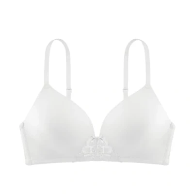 Abbildung von Dorina Soft BH ohne Bügel, Damen Weich Bequem Unsichtbar T Shirt mit leicht gepolsterter, Michel D, Weiß, 65C