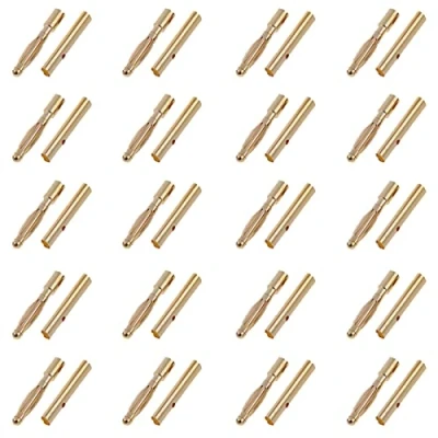 Abbildung von Boladge 20 Paar Vergoldete 2.0mm 2mm Bullet Männlich und Buchse Bananenstecker Rundstecker für RC ESC Motor Lipo Batterie
