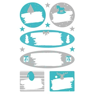 Abbildung von AVERY Zweckform 12 Aufkleber Weihnachten Geschenkaufkleber (Made in Germany, Weihnachtssticker Leinenstruktur, selbstklebende Weihnachtdeko Beschriftung, Geschenke, Tüten) 2 Bogen/je 6 Sticker, 52294