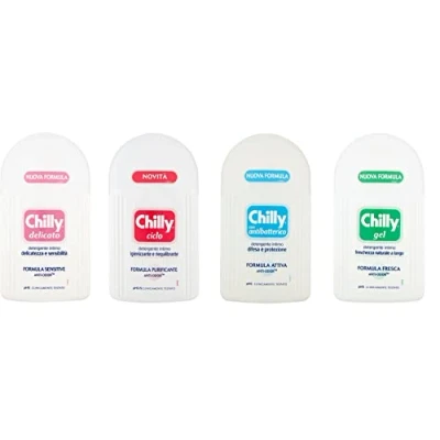 Abbildung von 12x Chilly Delicato, Delicate Intimate Cleanser, Reiniger für die Intimhygiene mit Anti Geruchs Molekül Sanfte und beruhigende Formel PH 5, 200 ml + Italian Gourmet polpa 400g