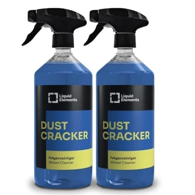 Abbildung von Liquid Elements Felgenreiniger Dust Cracker 2x1 Liter Auto Reiniger für alle Felgentypen wie Alufelgen &amp; Stahlfelgen säurefreier mit Wirkindikator entfernt hartnäckige Verschmutzungen