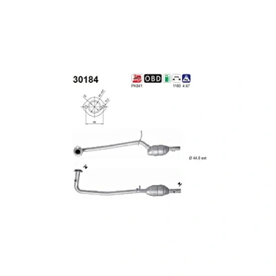 Abbildung von AS 30184 Katalysator 1180mm DACIA: Logan I MCV, Limousine, Sandero