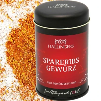 Abbildung von Hallingers BBQ Saftiges Spareribs Gewürz Mischung für Soßen, Spare Ribs &amp; Steaks (Dose) Adventskalender Neuheiten befüllen Neues Zuhause Ruhestand Genesung