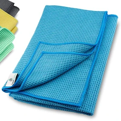 Abbildung von ELEXACLEAN Waffeltuch Trockentuch Mikrofasertuch (Set, 2 tlg., 60x40 cm, streifenfrei, fusselfrei, saugstark)