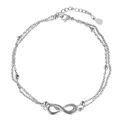 Abbildung von Akzent Irena Damen Fußkettchen Edelstahl Infinity Sommer Fußbändchen 5110043 (silberfarbig)