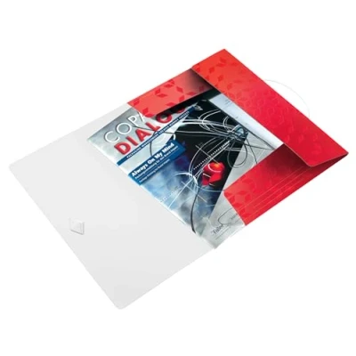 Abbildung von Leitz WOW 3 Klappen Mappe, für bis zu 150 A4 Blätter, elastischer Verschluss, flexibler Kunststoff, rot, 45990026