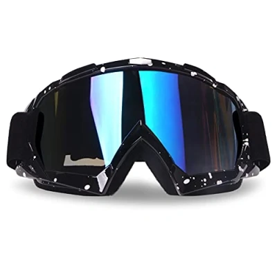 Abbildung von 4 FQ Motocross Brille, Crossbrille, Hochwertige Motorradbrillen, ATV Dirt Bike Off Road Racing MX Fahrbrille, Anti Fog UV Schutzbrille mit Double Lens Schaumstoffpolsterung (Schwarz)