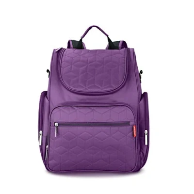 Abbildung von SONARIN Multifunktions Baby Wickelrucksack mit Nappy Wickelauflage und Kinderwagen Strap,Reise Rucksack Organizer,Wasserdicht, Große Kapazität, Stilvoll Langlebig,Ideal Geschenk(Lila)