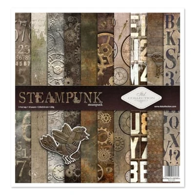 Abbildung von ITD Collection Scrapbooking Paket 12x12 inches, Papier,Dekorpapier, Decoupage, Kartenherstellung, Papiergröße 310 x 320 mm (SLS 003) (Steampunk)