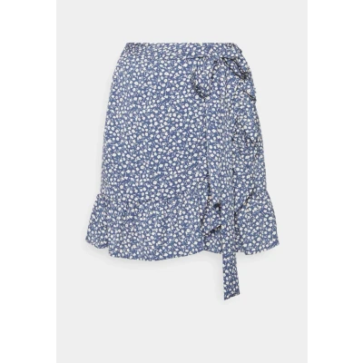 Abbildung von ONLY Onlolivia WRAP Skirt Wickelrock, Damen, Größe: Large, Blue