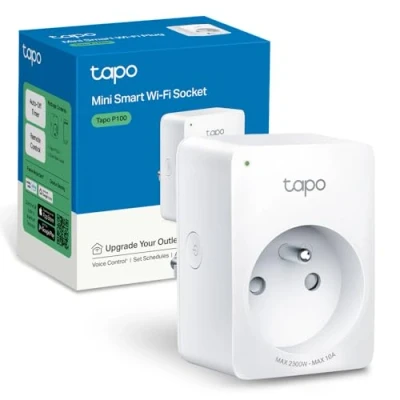 Abbildung von TP Link Tapo WiFi Smart Socket, Socket kompatibel mit Alexa und Google Home, 10 A, Steuerung der Kaffeemaschine, Lampe, Heizung aus Ferne, kein Hub erforderlich, P100 (FR) 1 Packung