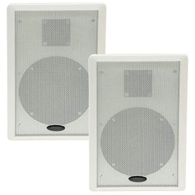 Abbildung von ChiliTec Wandlautsprecher Flatpanel Lautsprecher 2 Wege 40Watt Paar / Stück 37mm flach Aufbau für Wandmontage Weiß