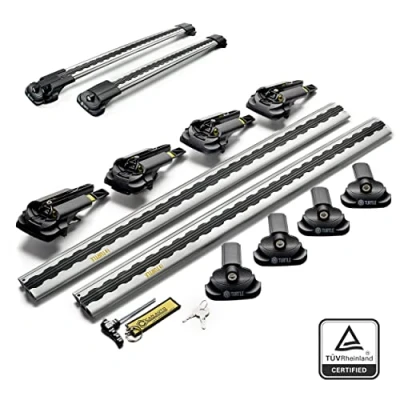 Abbildung von Turtle AIR1 Dachgepäckträger Dachträger Kompatibel mit Skoda Octavia 3 Kombi 2013 2019; Dient der Montage von Dachboxen, oder Dachfahrradträger, Leiter Robuste Konstruktion aus Aluminium TÜV