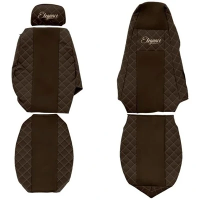 Abbildung von F CORE Elegance FX03 BROWN Sitzschonbezug braun Mit Motiv Eco Leder vorne