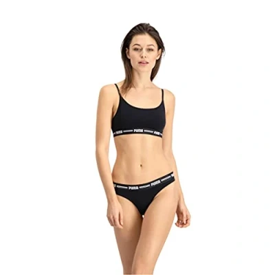 Abbildung von Puma Damen Iconic Women&#039;s String (2 Pack) Thong Panties, Black, XS EU