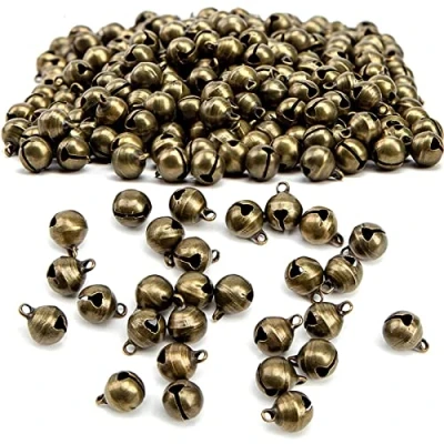 Abbildung von 200 Stück Vintage Glöckchen in Bronze,6mm Bronze Glocken Schellen zum Aufhängen für Hunde Türglocke, Töpfchentraining, Windspiel,Geschenkanhänger, Windspiel Weihnachtsglocke Kunsthandwerk