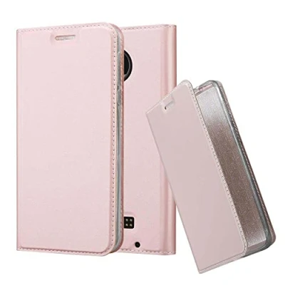 Abbildung von Cadorabo Hülle kompatibel mit Motorola Moto Z Play aus Premium Kunst Leder Flip Klappbare Stoßfeste Magnetische [Standfunktion] [Kartenfächern] Cover für Tasche in Rosa