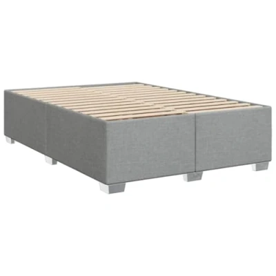 Abbildung von vidaXL Bettgestell, Bett mit Bettfüße Lattenrost, Polsterbett für Schlafzimmer, Doppelbett Bettrahmen, Modern, Hellgrau 160x200cm Stoff