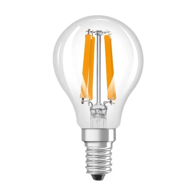 Abbildung von OSRAM LED Lampe in klassischer Globeform, mit dekorativem Filament, Energieeffizienzklasse A, E27, 2.2 W, 470 lm, 4000 K, kaltweiß. Ohne Aufwärmen, sofort 100% Licht. Geringes Flackern.