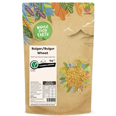 Abbildung von Wholefood Earth Bulgar/Bulgur Weizen GMO frei natürlich vegan Milchfrei ohne Zuckerzusatz, 1 kg