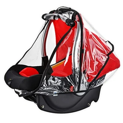 Abbildung von Regenschutz für Babyschalen, Durchsichtige Universal Baby Autositz Regen Wasserdichter mit Schnellzugriffs Reißverschluss Tür und Seitenbelüftung Passend Maxi Cosi, Cybex Uvm