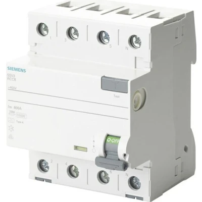 Abbildung von 5SV3346 6LA FI Schutzschalter Typ A 63A 3+N pol. 30mA 400V 4TE thermischer Übe