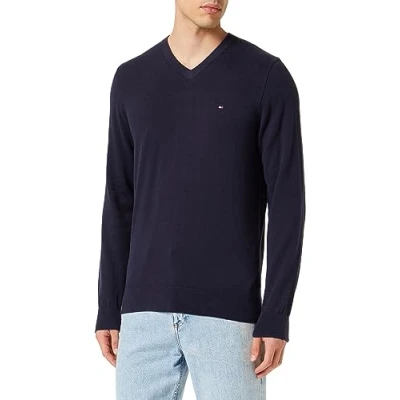 Abbildung von Tommy Hilfiger Classic V NECK Strickpullover, Herren, Größe: XS, Desert sky