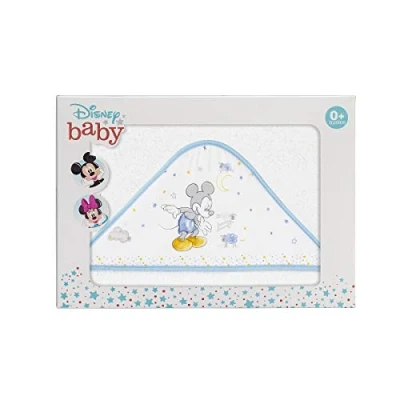 Abbildung von Interbaby MK004 11 Baby Kapuzenhandtuch Disney Mickey Counting Sheep Weiss/Blau, blau, 200 g